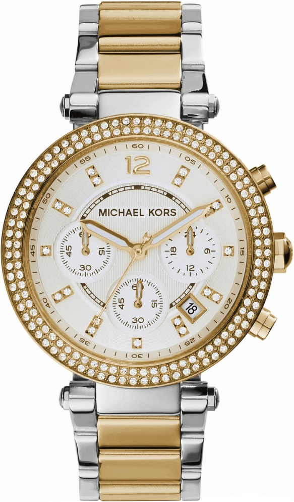 Michael Kors MK5626 Parker Damen Chronograph Uhr, Zweifarbig Edelstahl