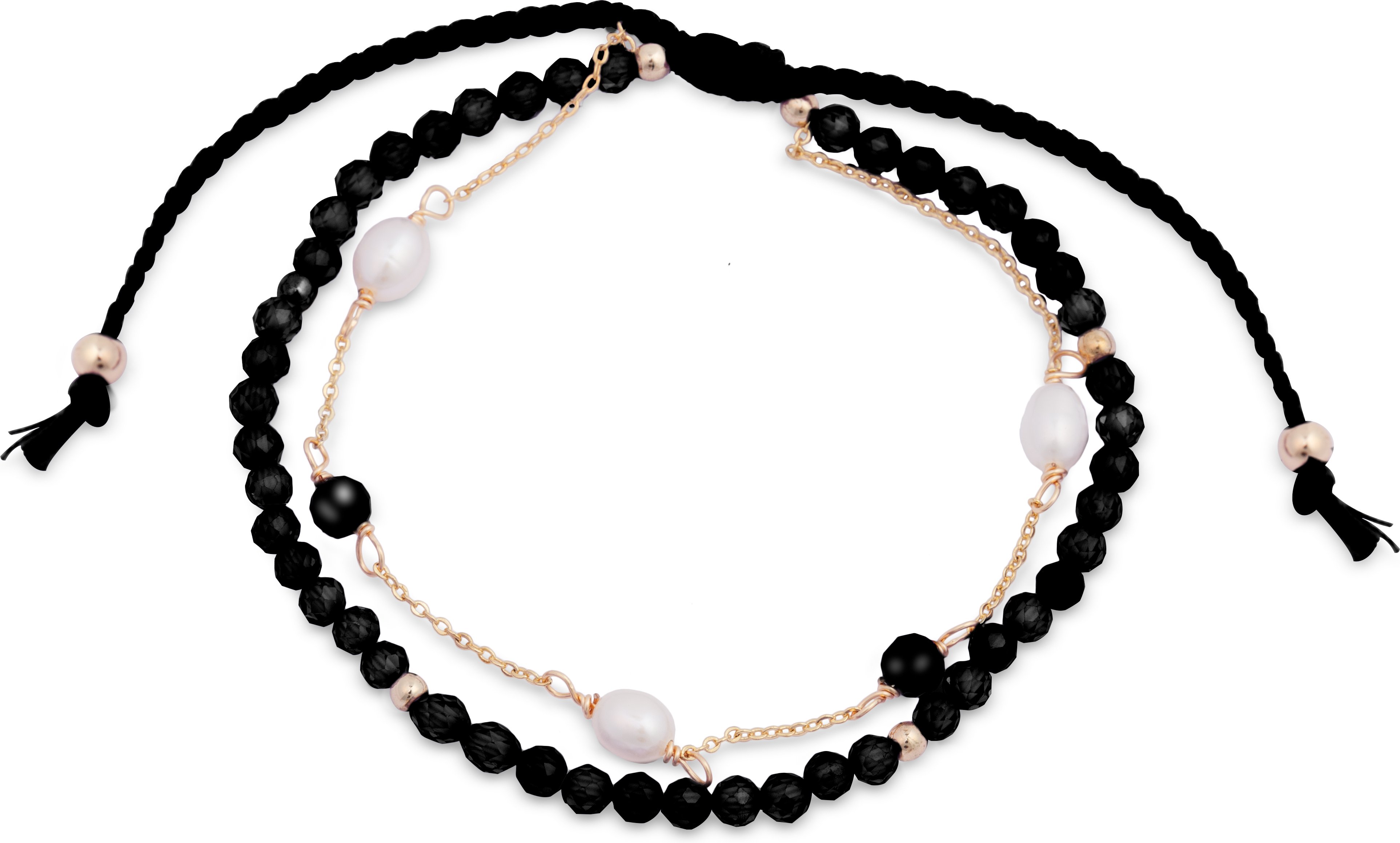 Luxenter Armreif aus einer Metalllegierung und hydrothermalem Quarz Onyx mit 18K vergoldetem Finish