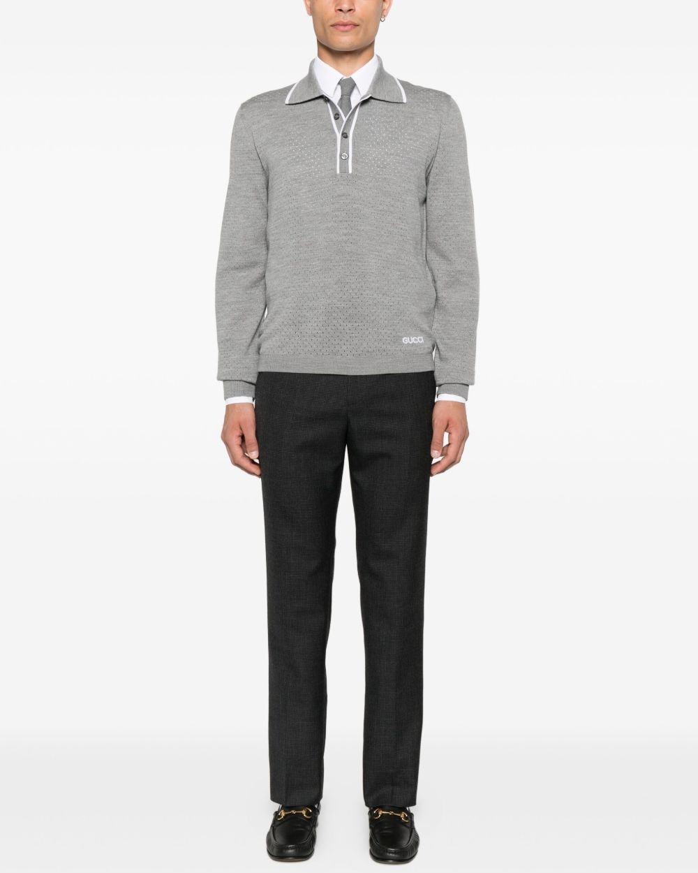 Woll-Langarm-Polohemd