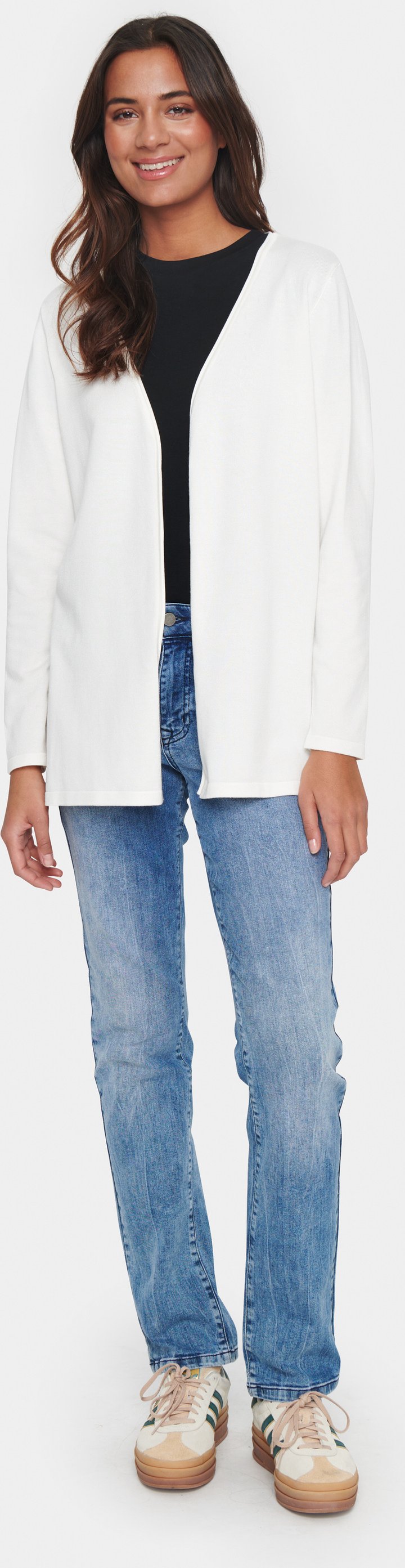 Strickjacke Gerade Passform white