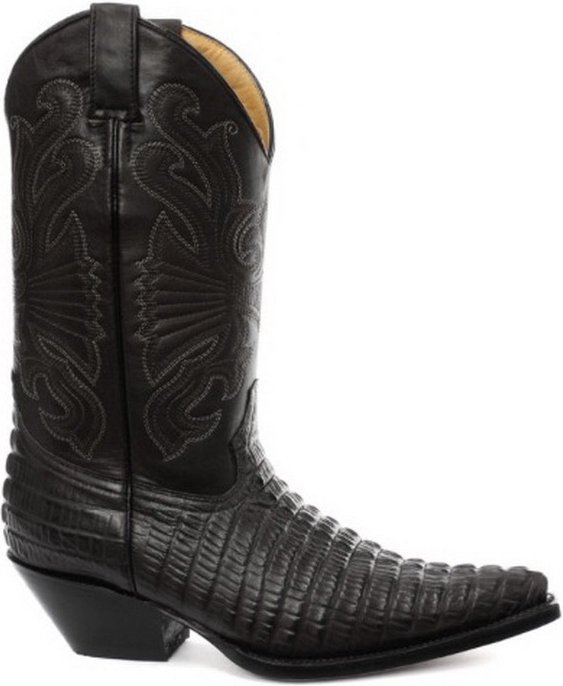 Grinders Western-Cowboystiefel aus schwarzem Leder – Carolina