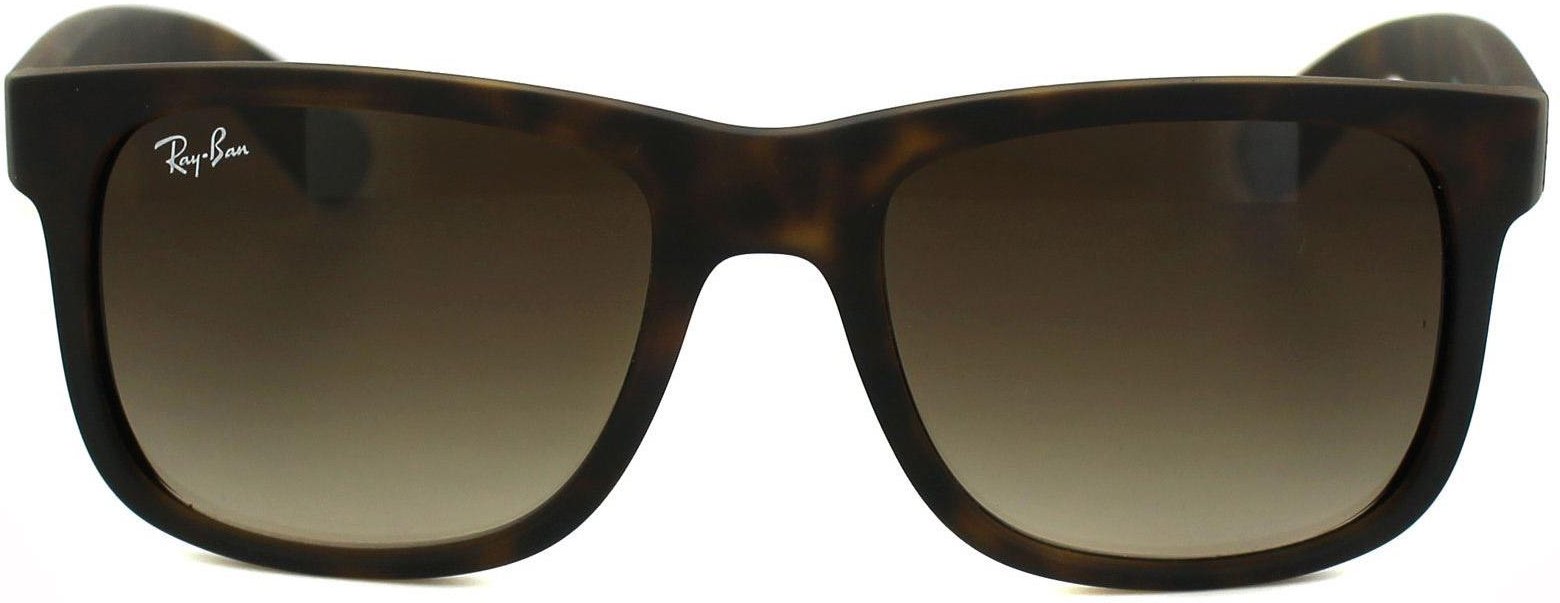 Ray-Ban Sonnenbrille Justin 4165 710/13 Gummi leicht Havanna braun Gradient 51mm