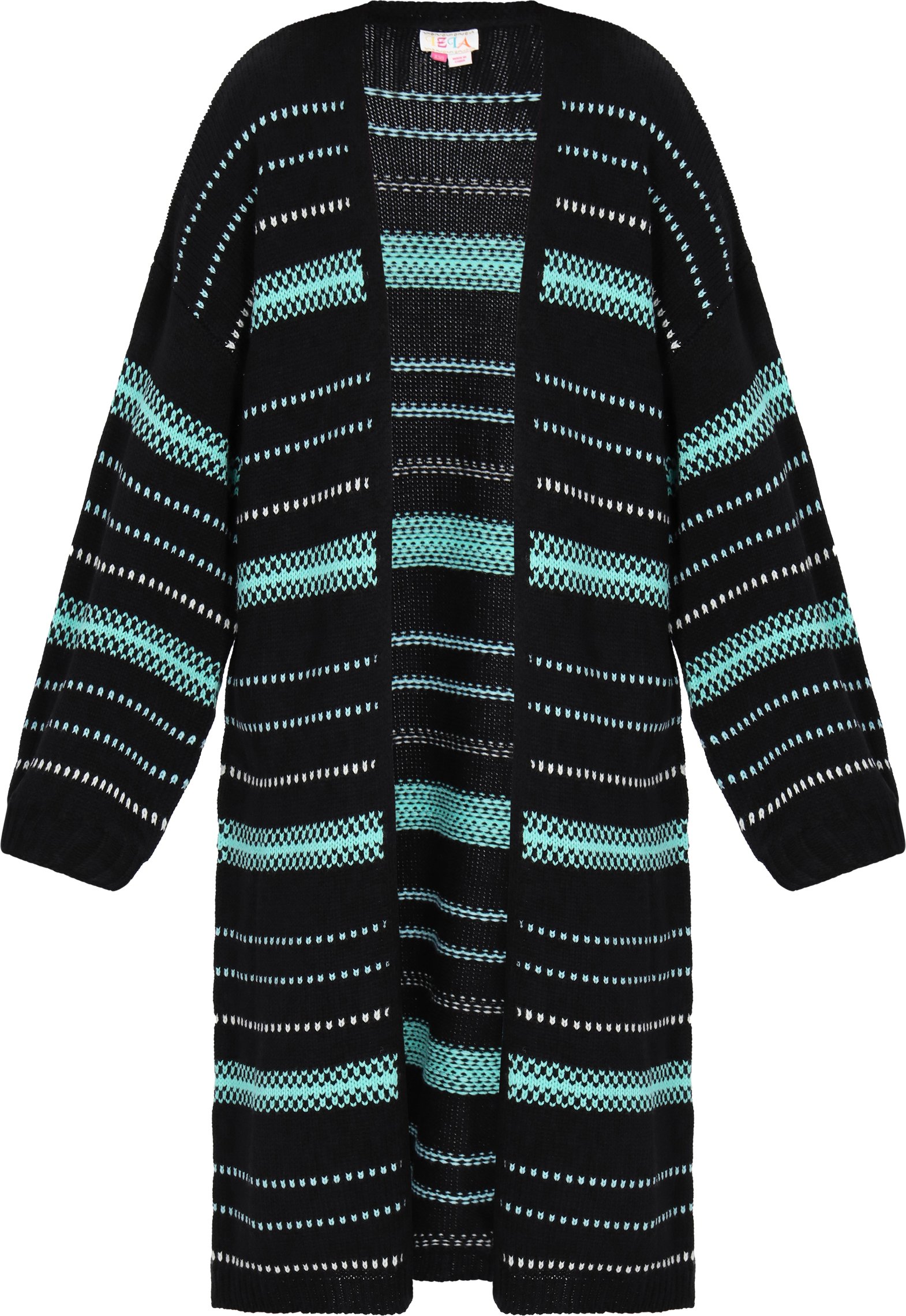 IZIA Strickjacke Frauen schwarz aqua