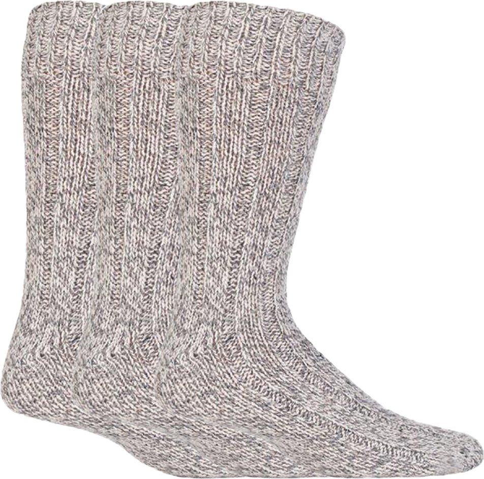 Workforce - 3 Paar warme Herren-Wollstrick-Wanderstiefel-Socken - WFH0025GRY