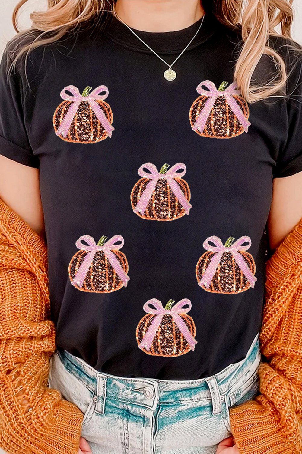 Kürbis Grafik T-Shirt mit kurzen Ärmeln