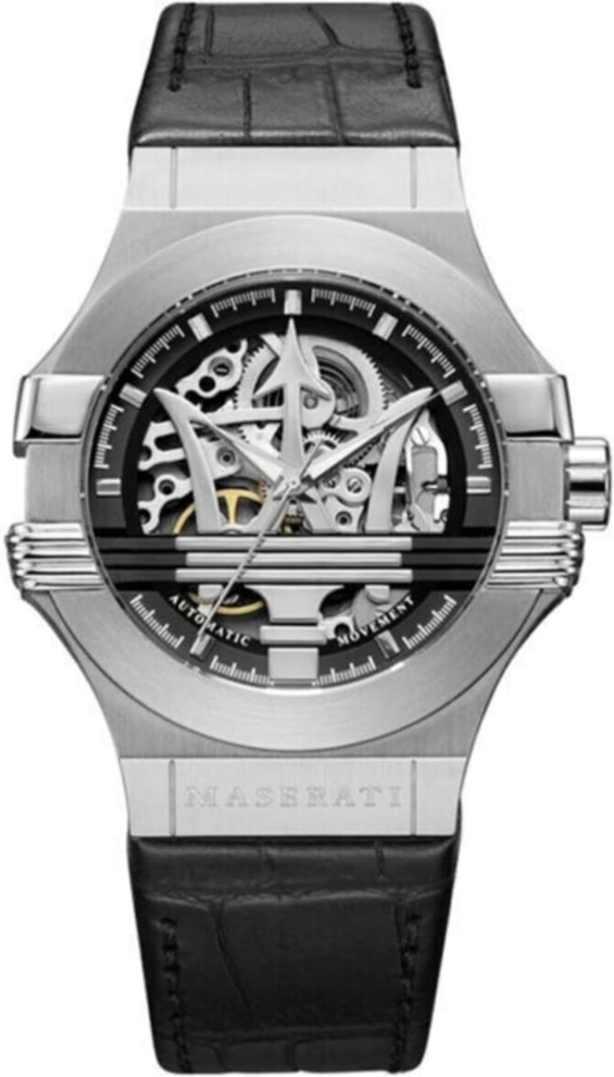 Maserati Potenza R8821108001 Automatische 42mm Schwarze Skelettzifferblatt Herrenuhr