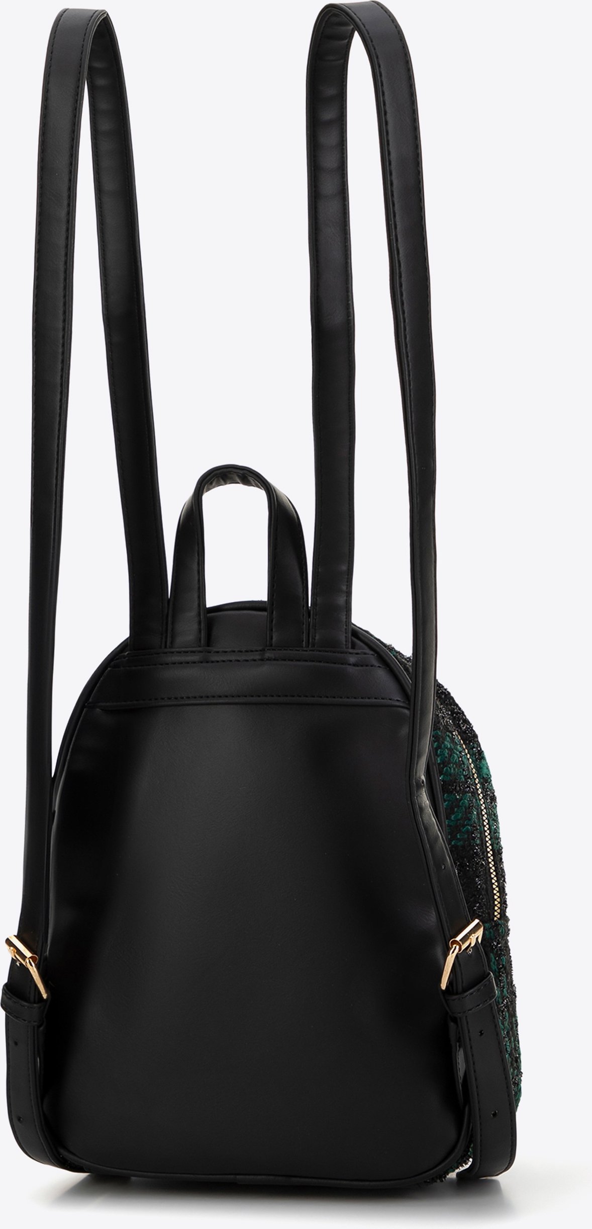 Wittchen Damenrucksack aus schwarzem und grünem Polyester-Bouclé-Gewebe