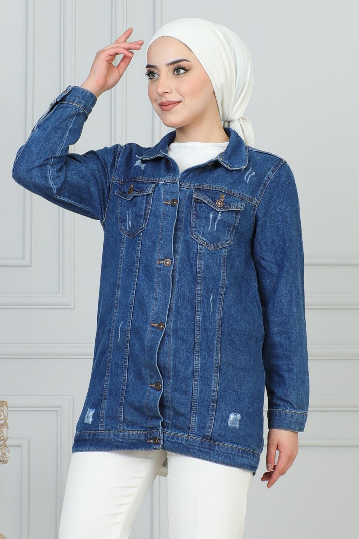 Laser-Detail-Jeansjacke