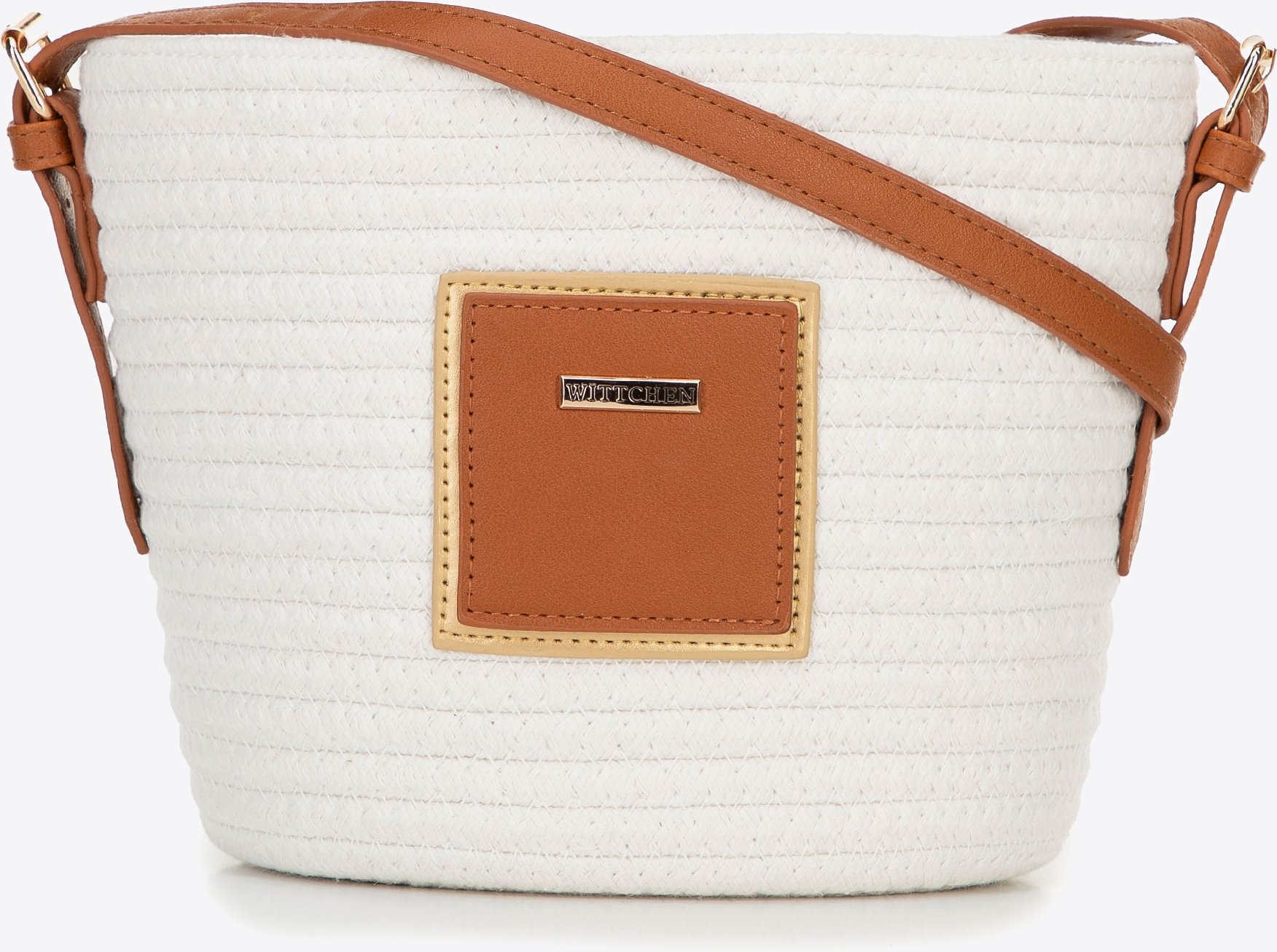 Wittchen Damen Korbtasche aus Baumwollmischgewebe, klein, cremeweiß, Polyester