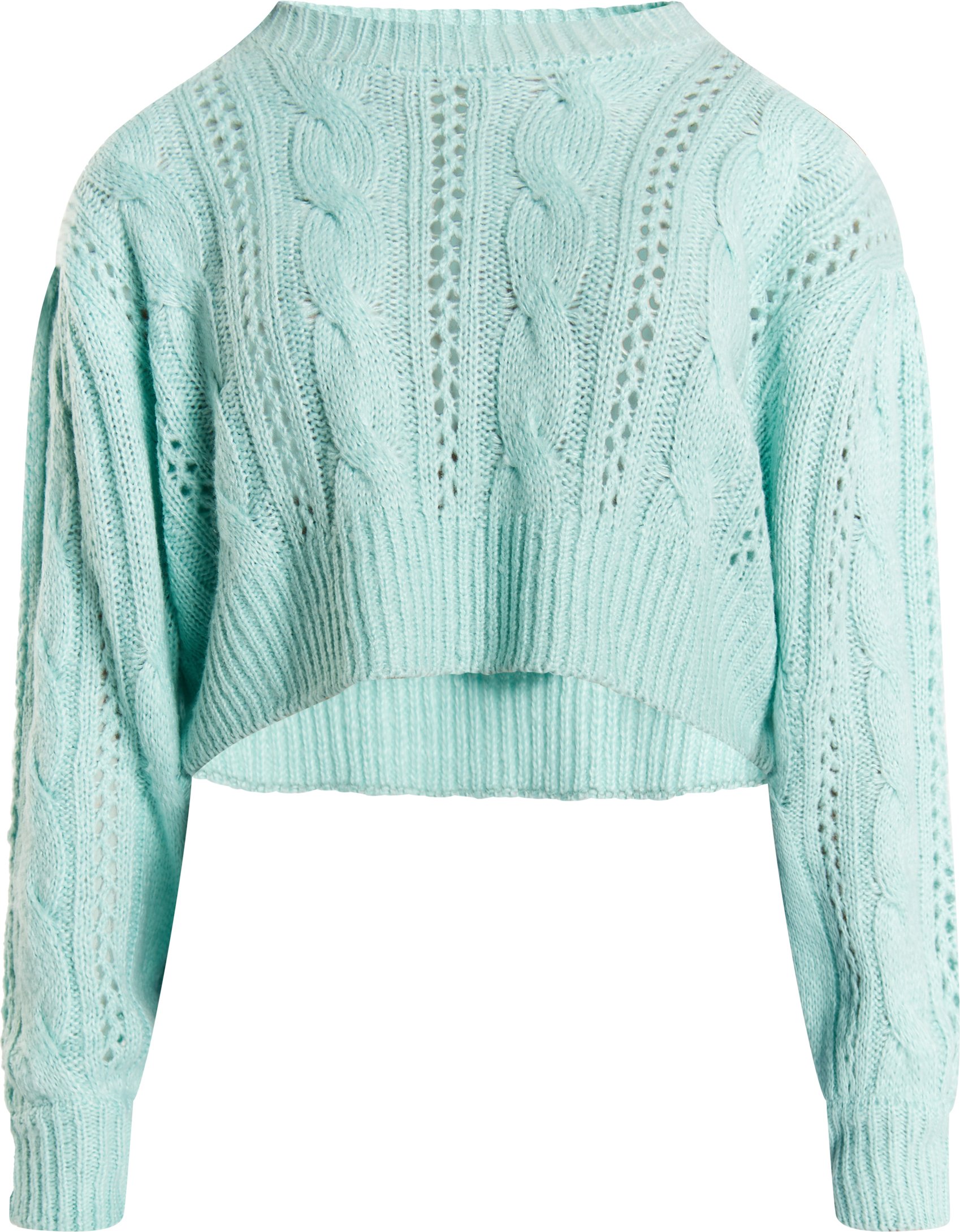 Mymo Kurzer Strickpullover Damen Aqua