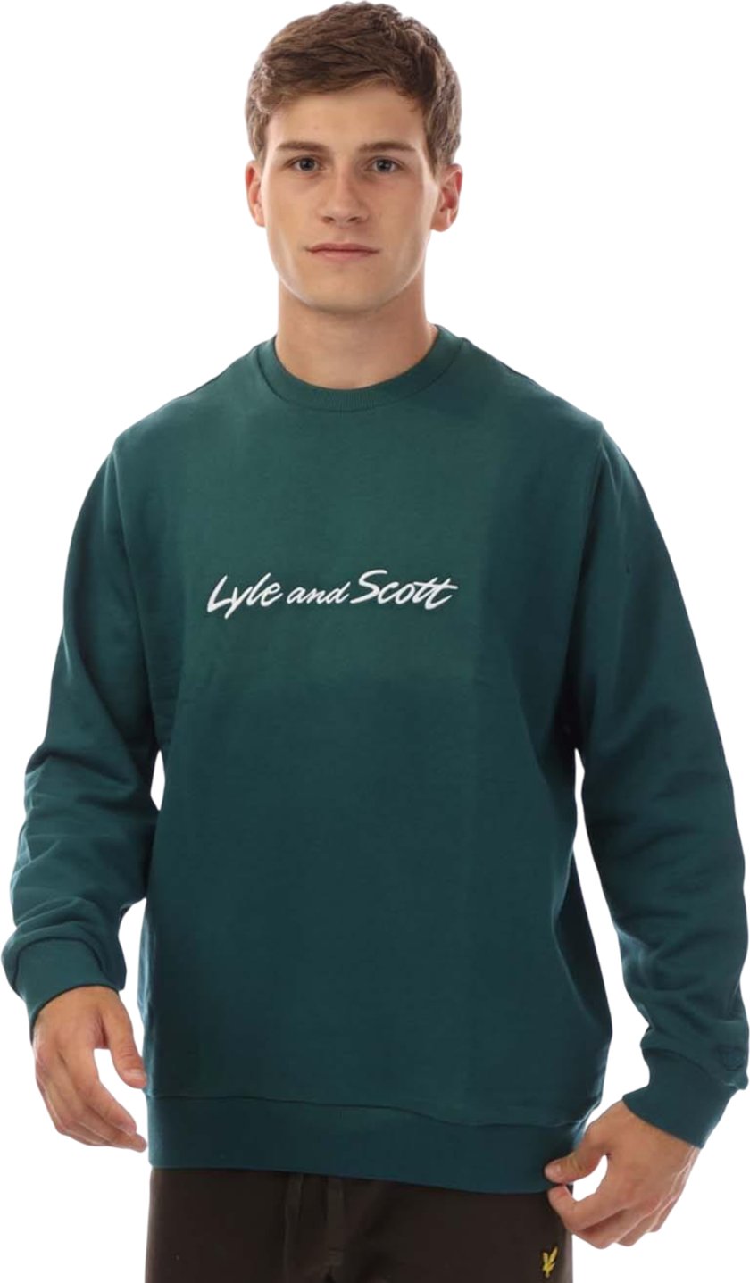 Lyle & Scott - Sweatshirt Schrift für Herren (Grün/Weiß)