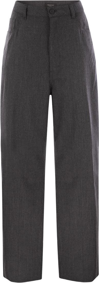 5-Taschen Anzughose aus reinem Schurwoll-Nadelstreifen