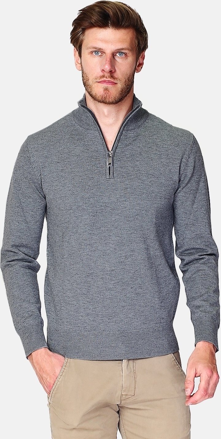 William de Faye - Kurzer Reißverschluss - Dunkelgrau