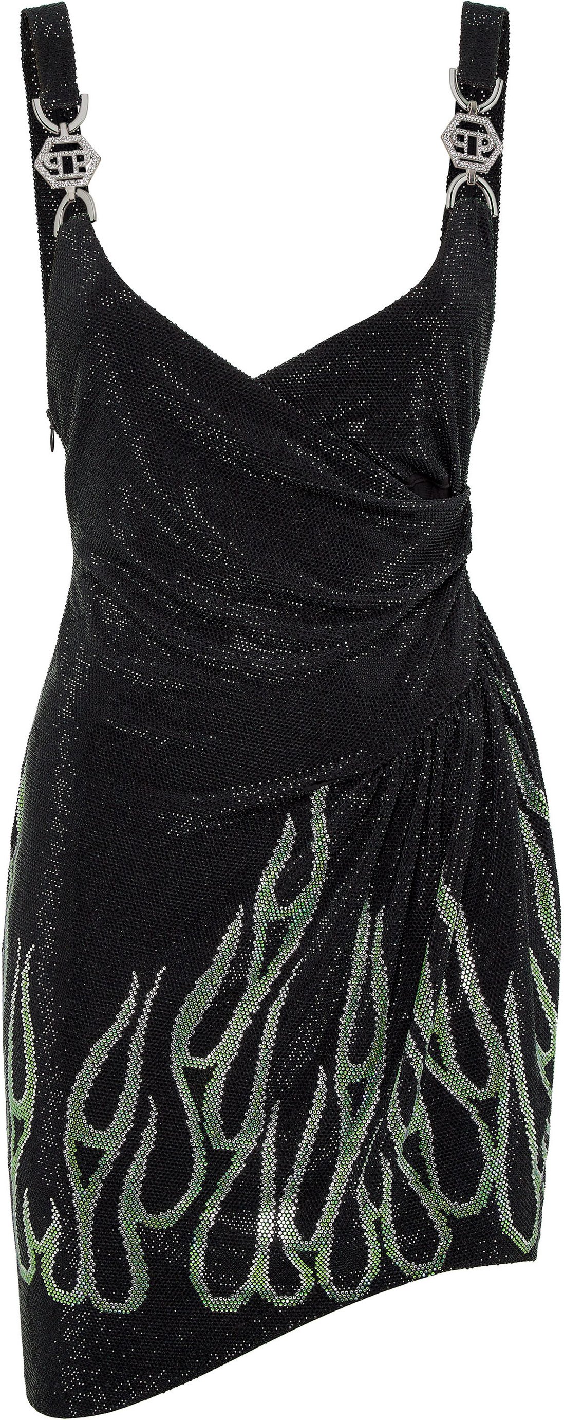 Jersey Strass Mini Dress Flame