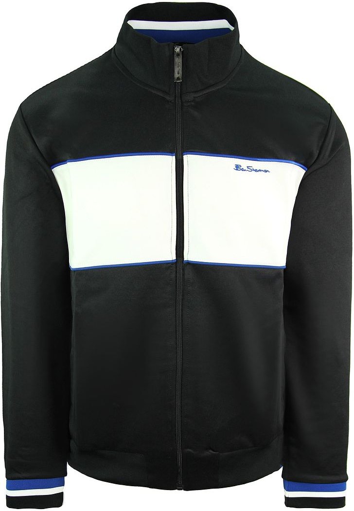 Ben Sherman getäfelte Herrenschwarz -Track -Jacke
