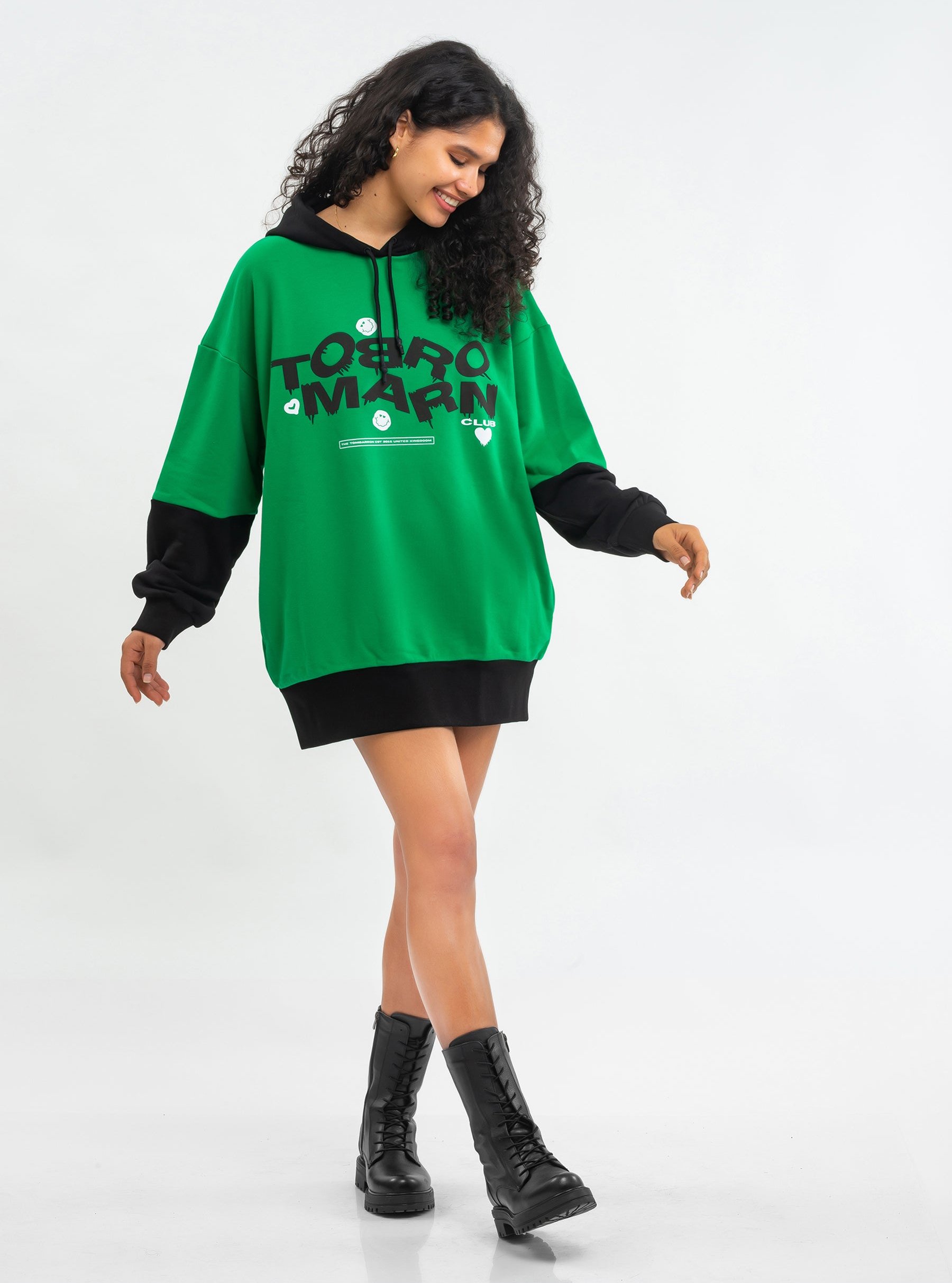 Tom Barron Damen-Kapuzenkleid – Logo-Rückseite in Oversize