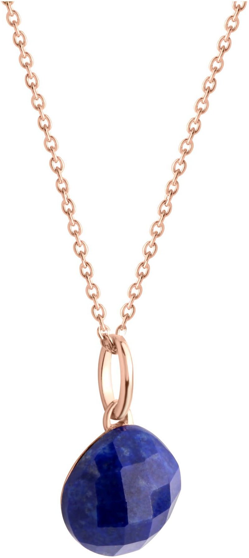 Jamelli Halskette Silber 925 rosé-vergoldet 42+3cm lang mit echtem Lapis