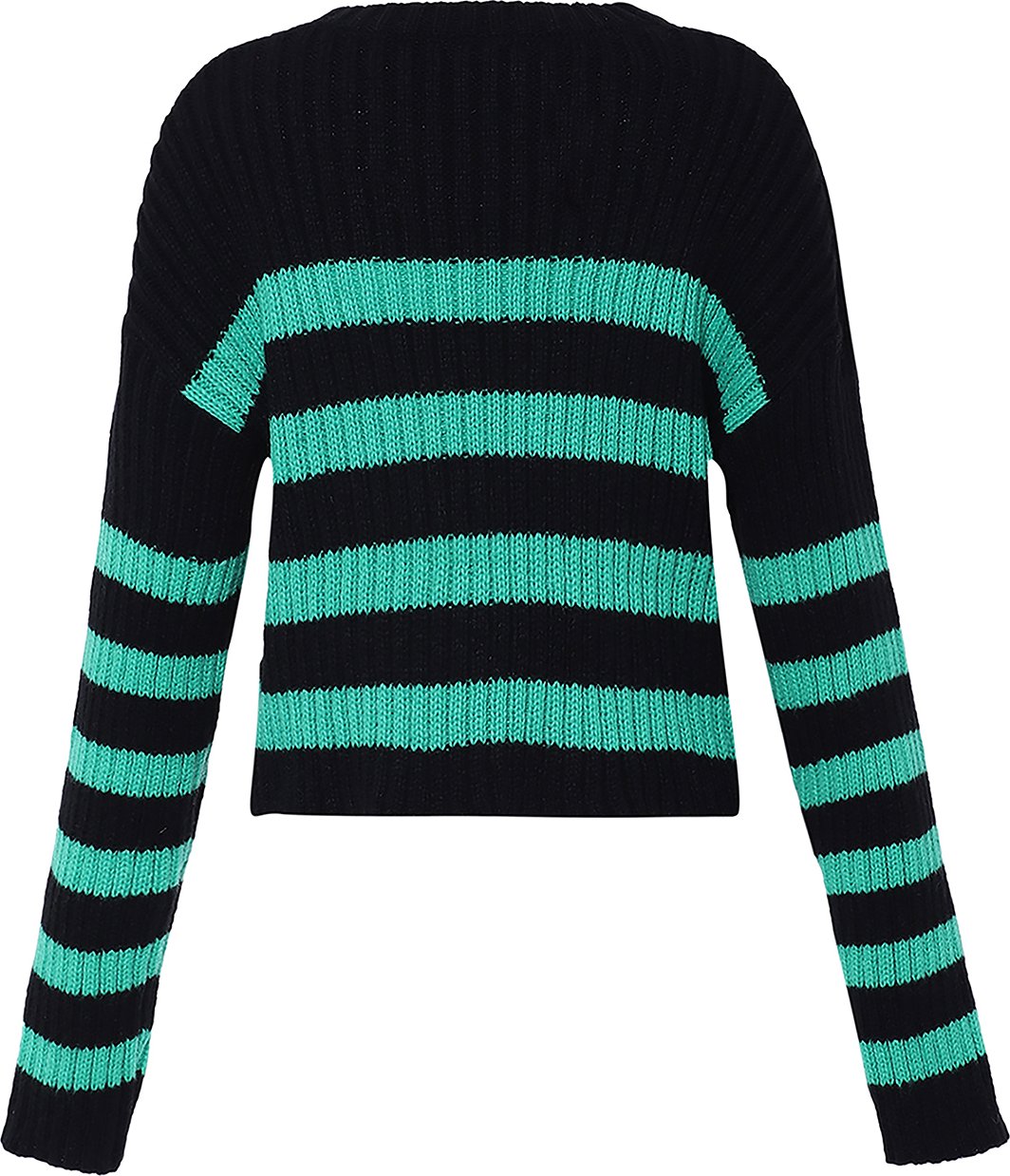 Mymo Strickpullover Damen schwarz grün