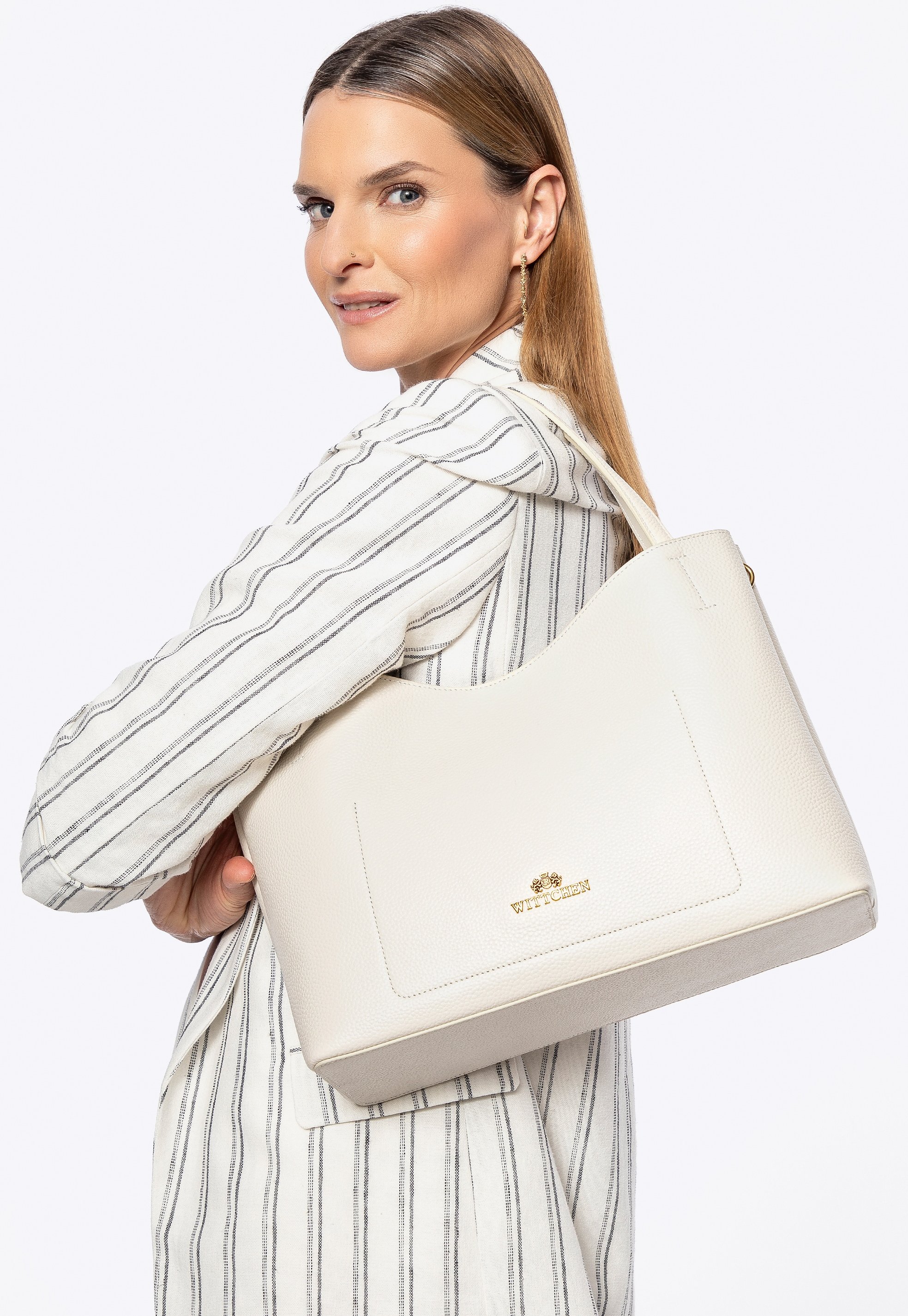 Wittchen Damenhandtasche mit abnehmbarer Innentasche, cremefarben