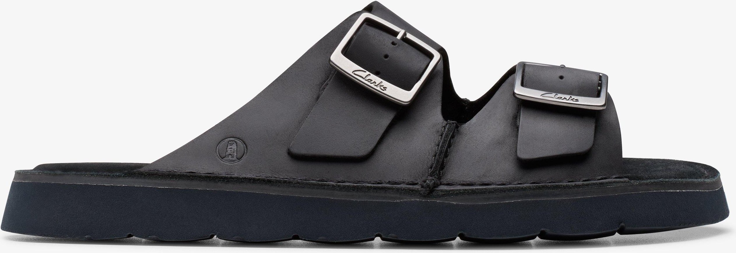 Solsbury Riemen Schwarze Leder-Sandalen