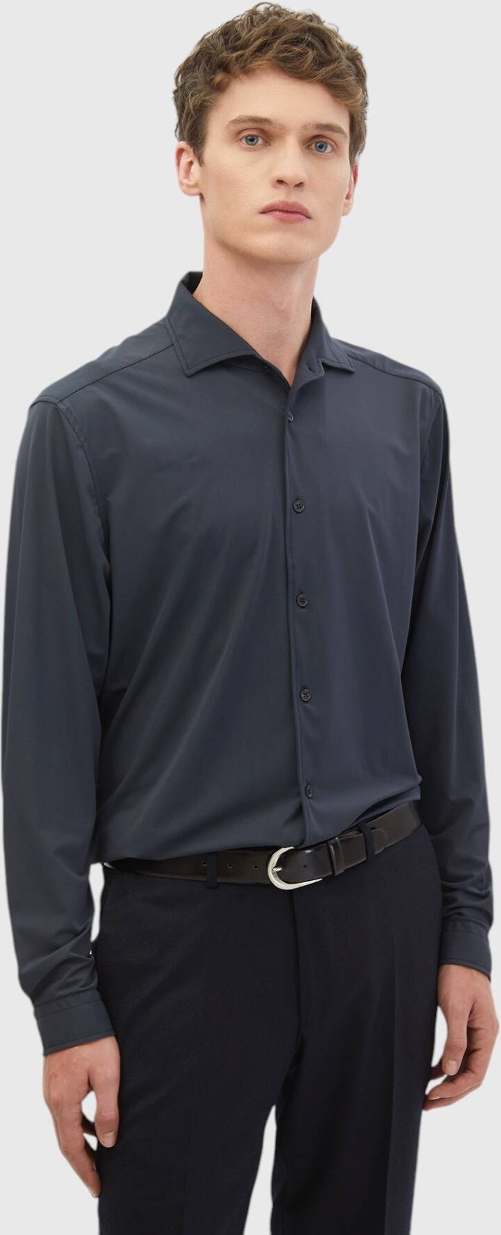 Schlichtes Casual-Fit-Strick-Freizeithemd