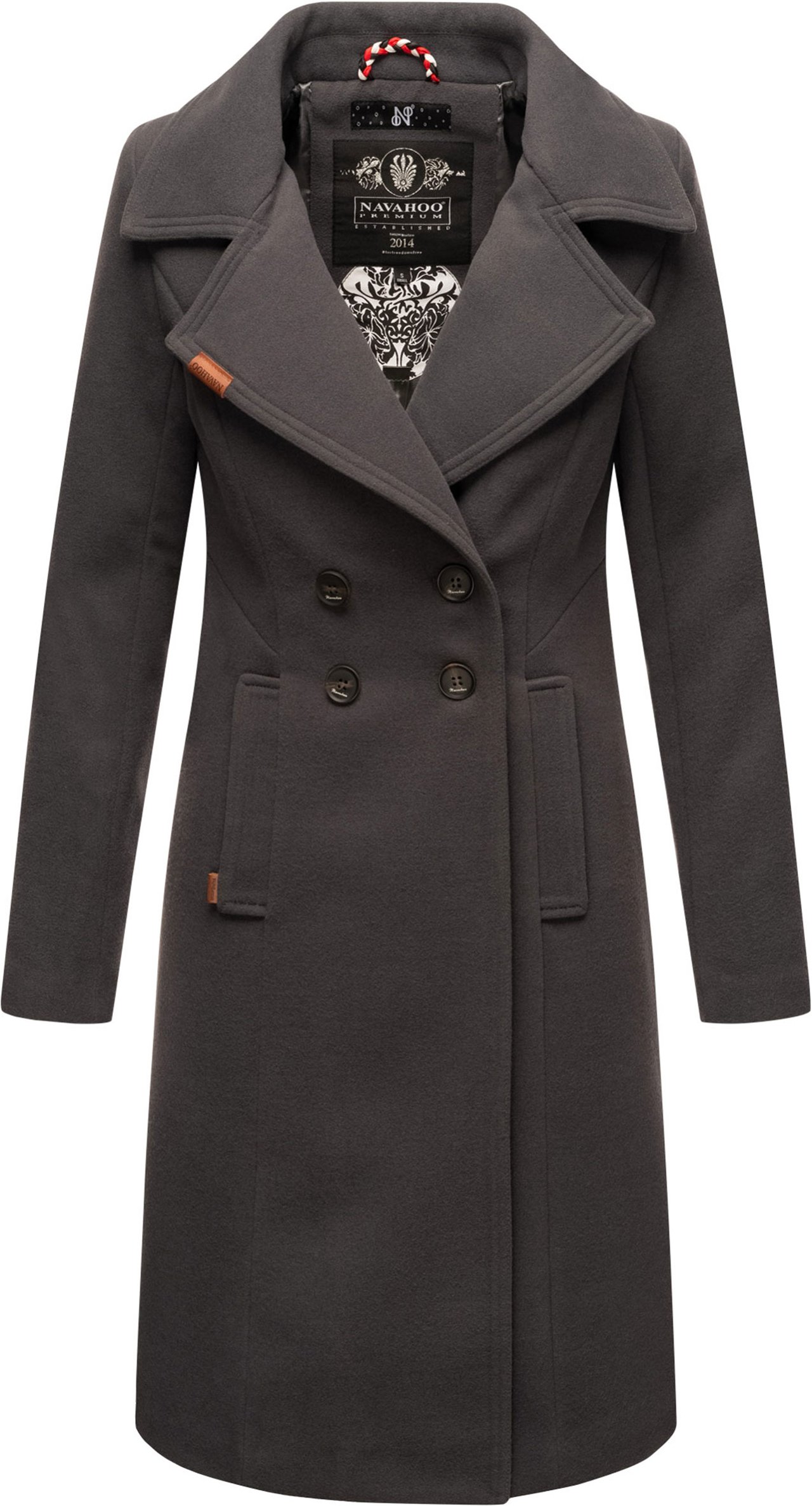 Navahoo Damen Trenchcoat Wooly – Premium Wintermantel mit Eleganter Passform
