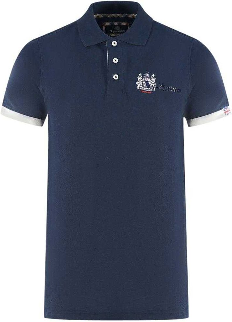 Aquascutum - "London Aldis" Poloshirt für Herren/Damen Unisex (Marine)