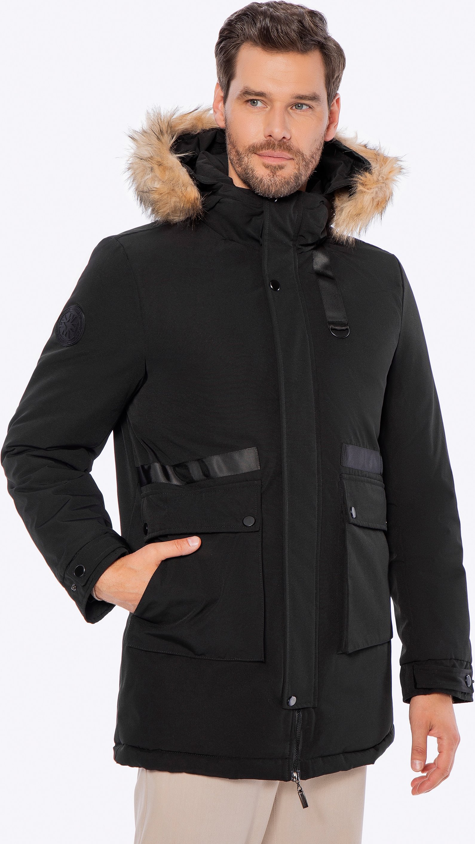 Wittchen Herren-Isolierjacke, gerader Schnitt, Schwarz, Polyester