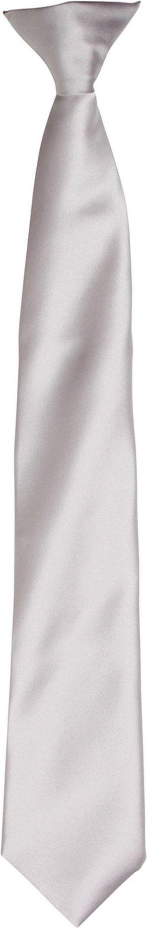 Thumbnail - Premier Colours Herren Satin Clip Krawatte (Silber Grau)