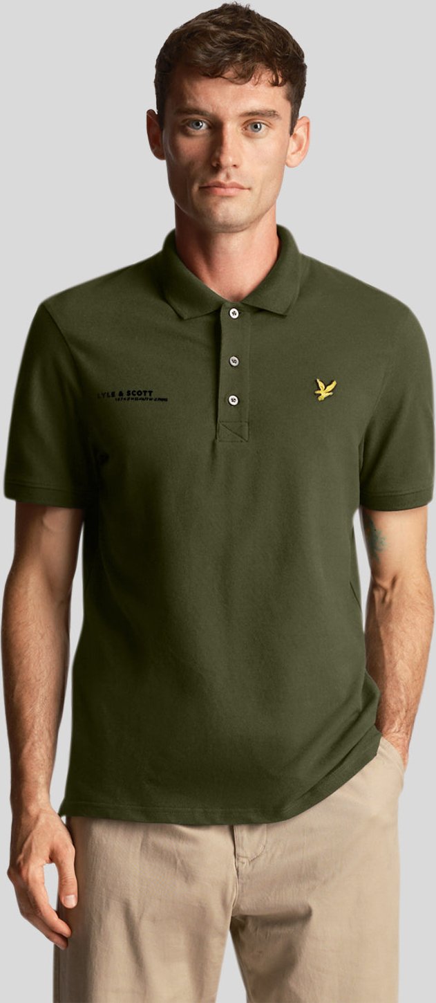 Men's Lyle and Scott Plain Polo Shirt Co-Ordinates Print in olive