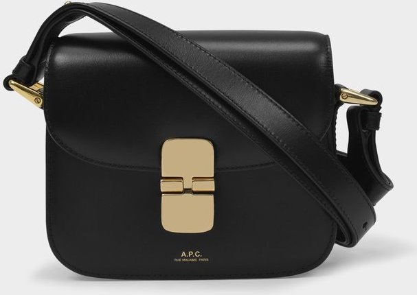 Grace Mini Hobo Bag - A.P.C. - Black - Leather