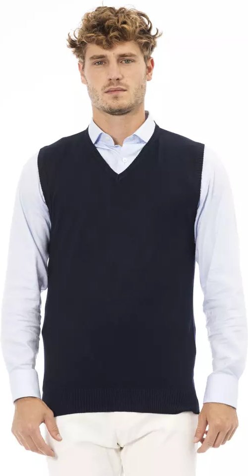 V-Ausschnitt Baumwoll-Pullover-Weste