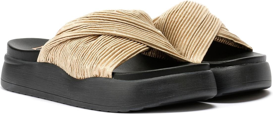 Desert Fleur Gabbro Satin Damen Sandalen In Gold