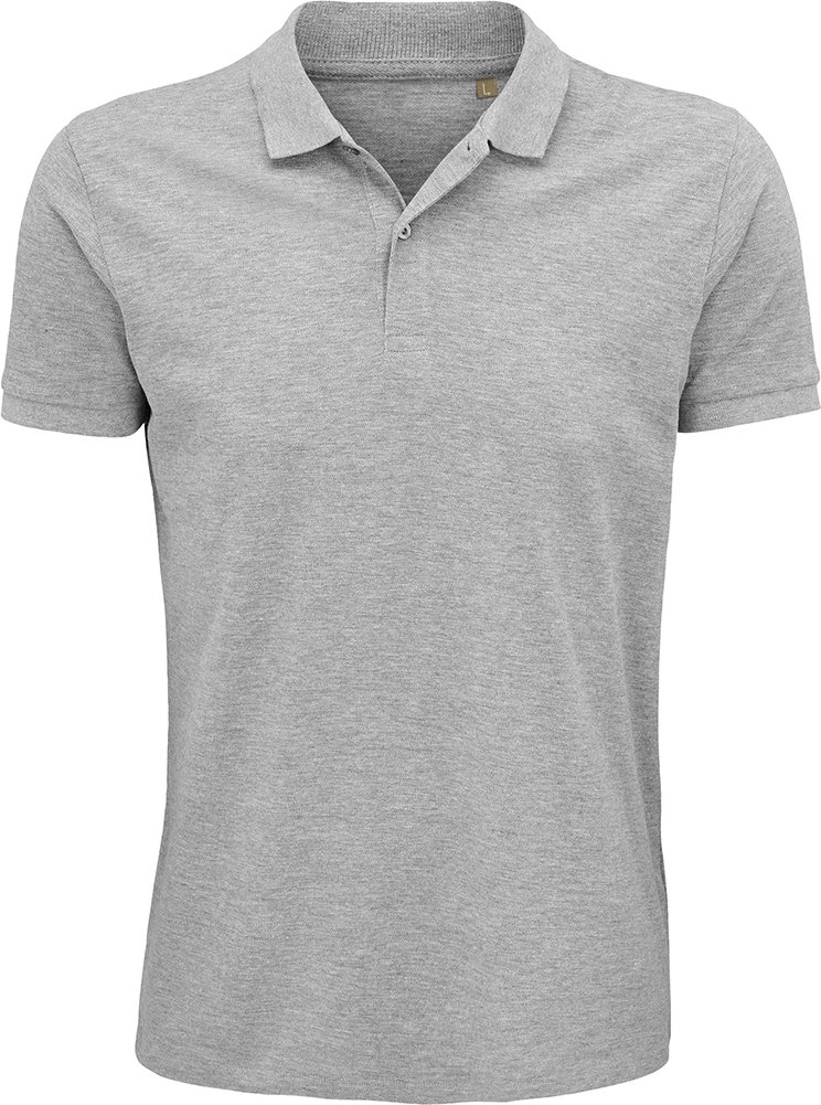 SOLS Herren Planet Pique Bio-Poloshirt (grau meliert)
