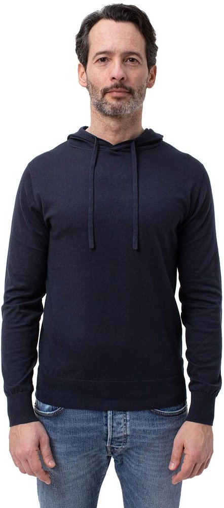 Merino Woll Hoodie Marineblau