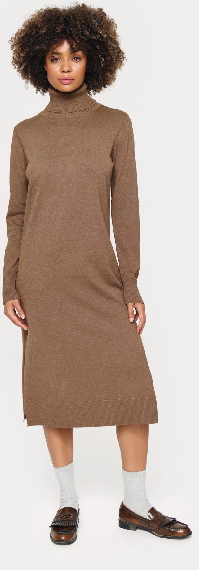 Kleid Casual fit Shitake Melange brown