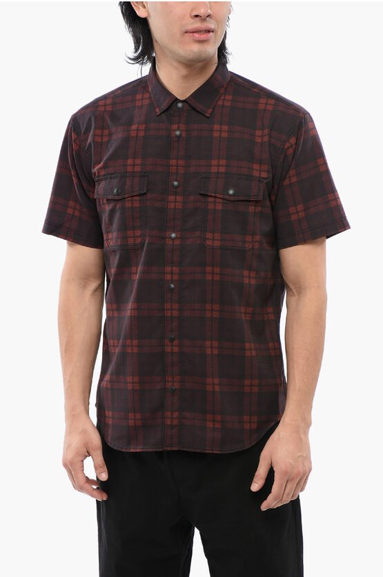 Kariertes MESH Kurzarmhemd in Rot