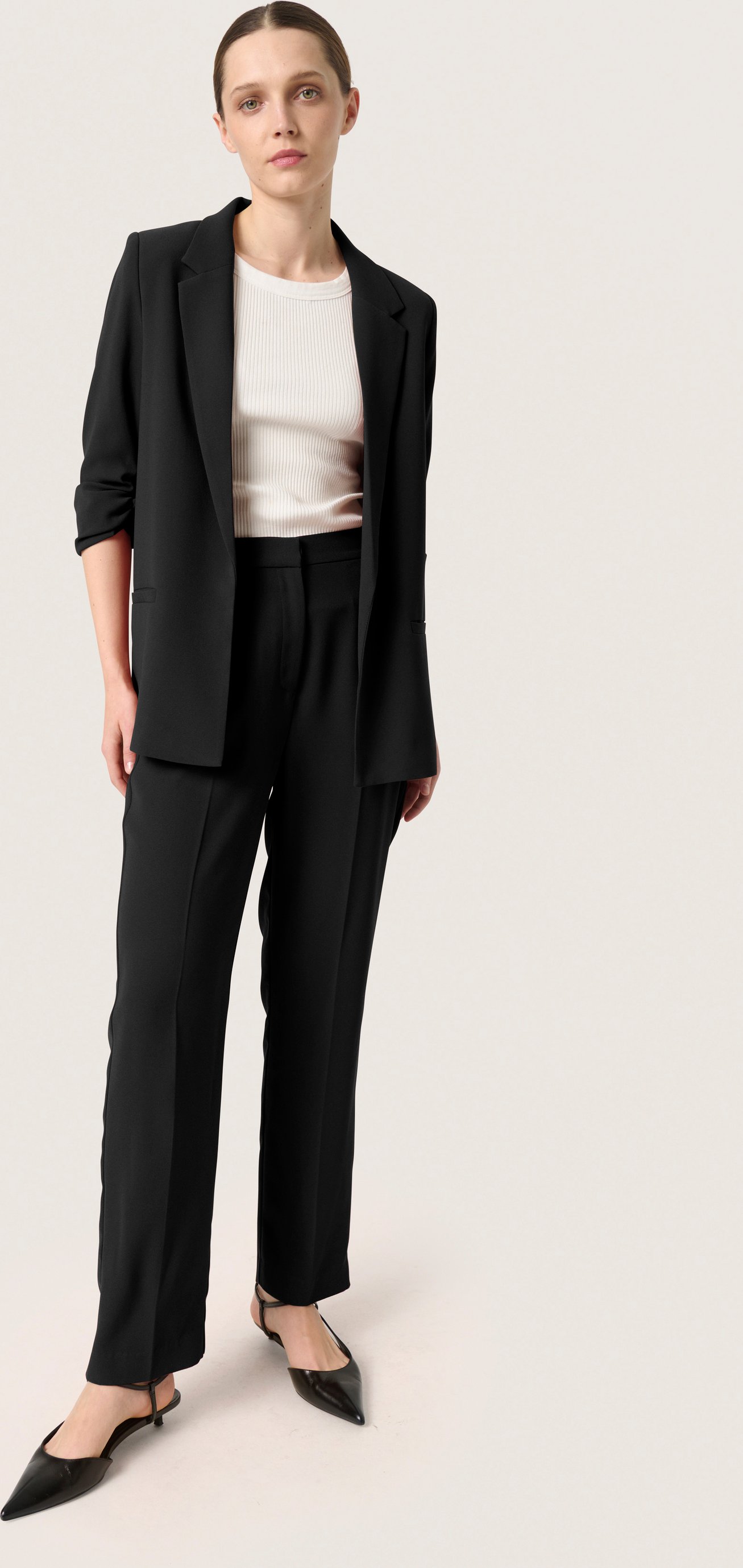 Thumbnail - Pants Suiting Gerade Passform Blac