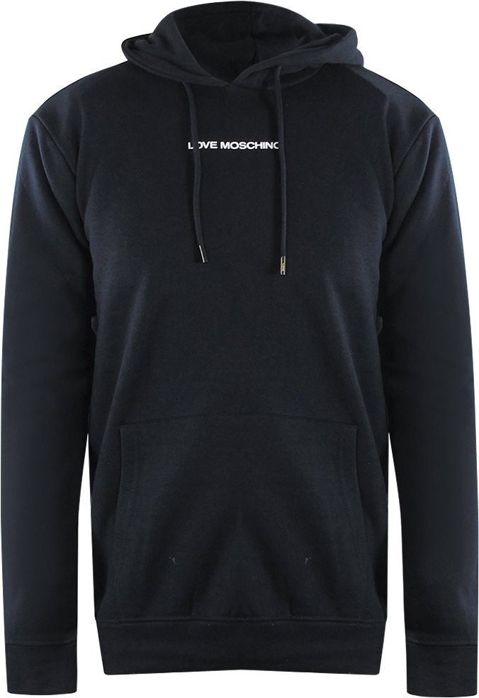 Love Moschino Plain Logo Schwarzer Hoodie