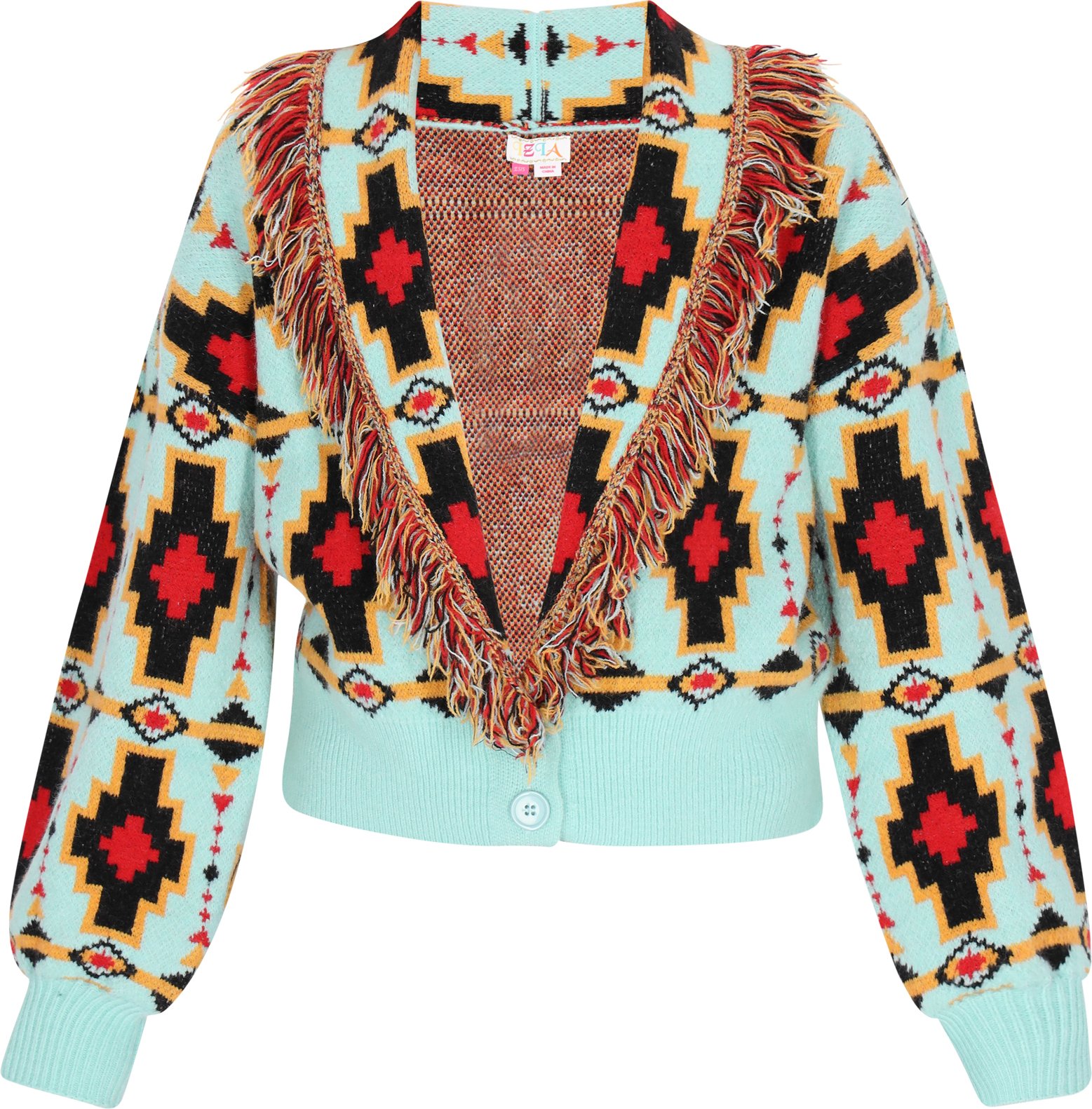 IZIA Strickjacke Frauen türkis mehrfarbig