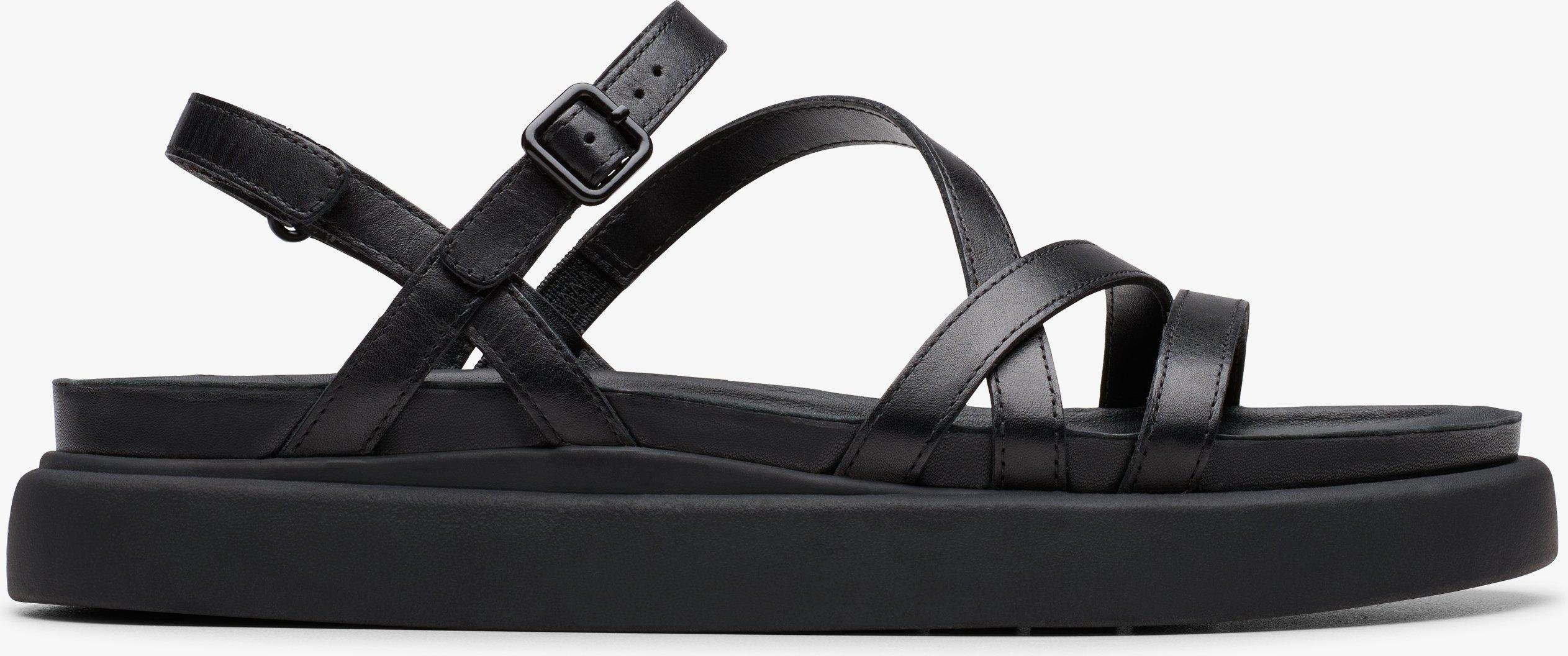 Aristella Rose Black Leather Sandalen