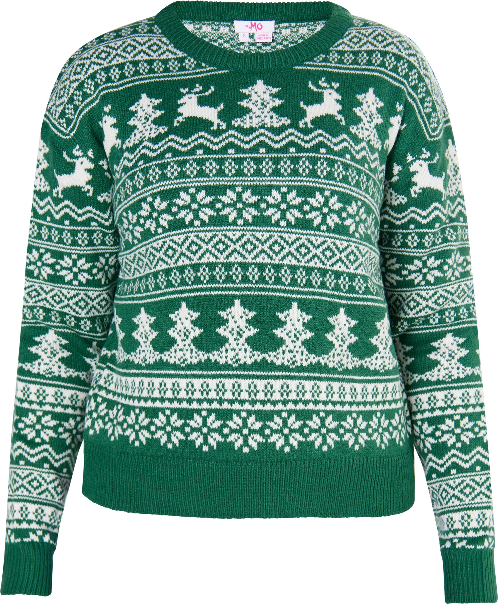 Mymo X-Mas-Pullover Damen Grün Weiss