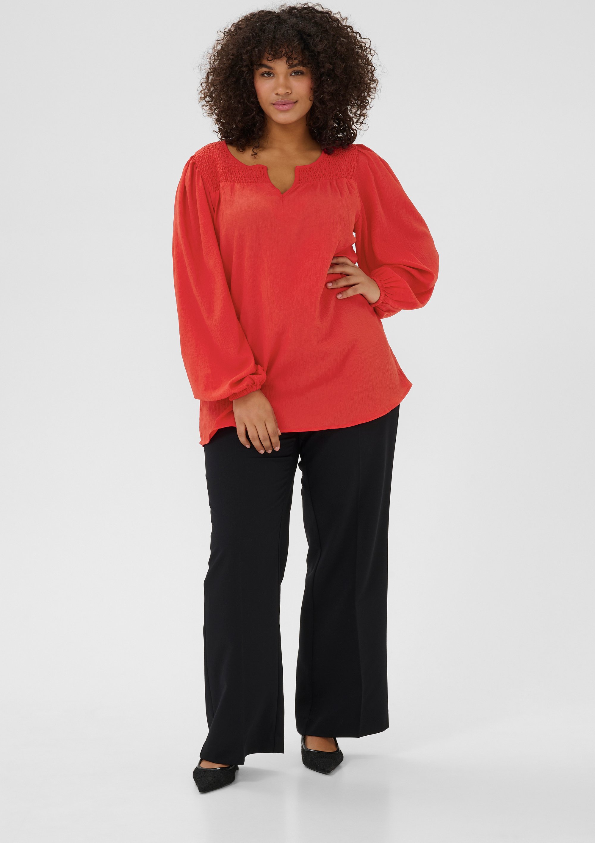 Bluse mit langen Ärmeln Reguläre Passform Feuerrot red