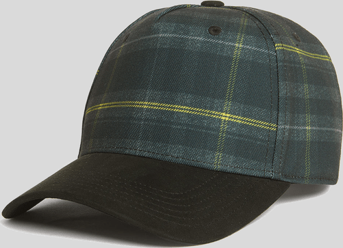 Lyle & Scott Baseballkappe mit kontrastierendem Schottenkaromuster – Schwarz