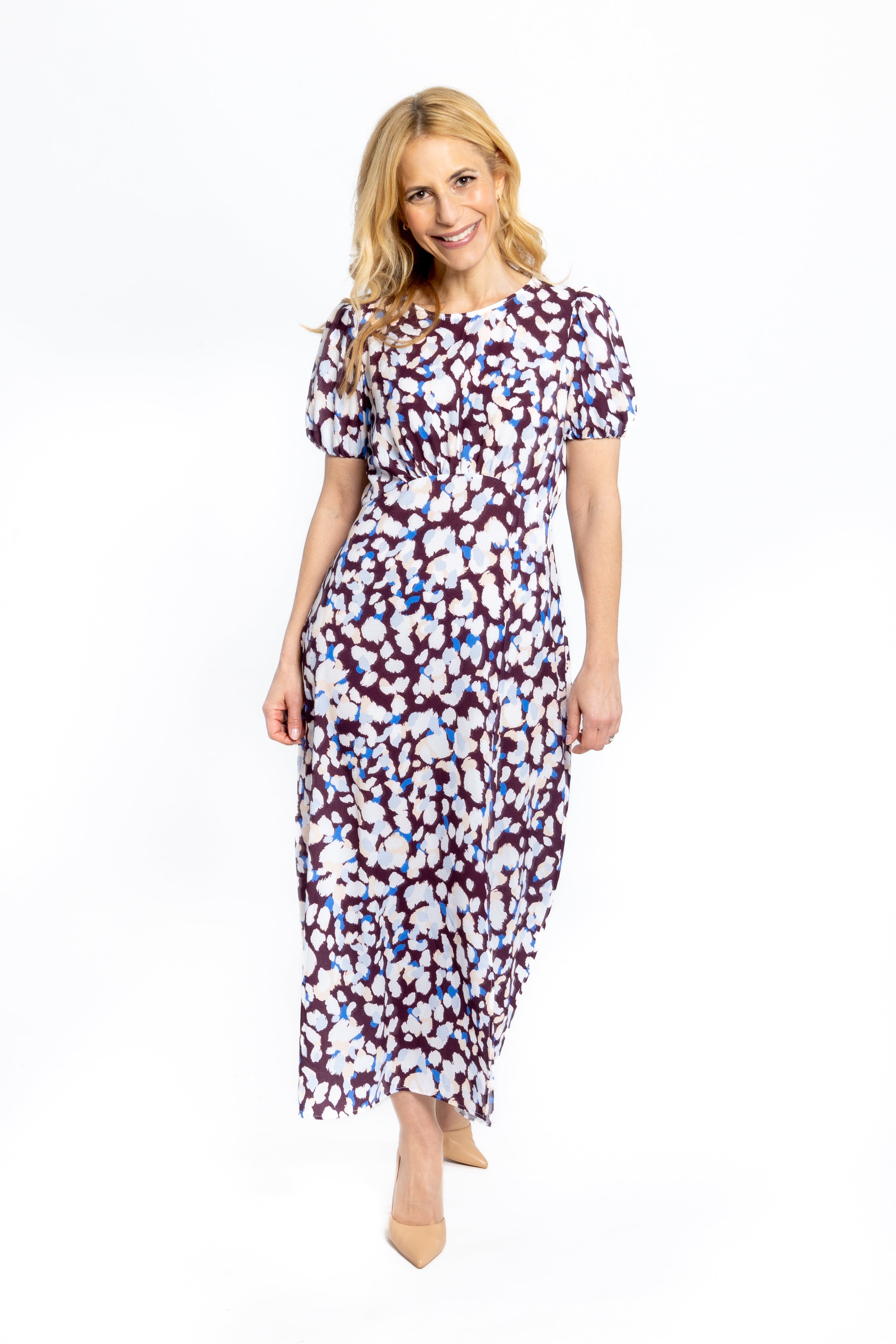 Eva Smudge Print Midikleid