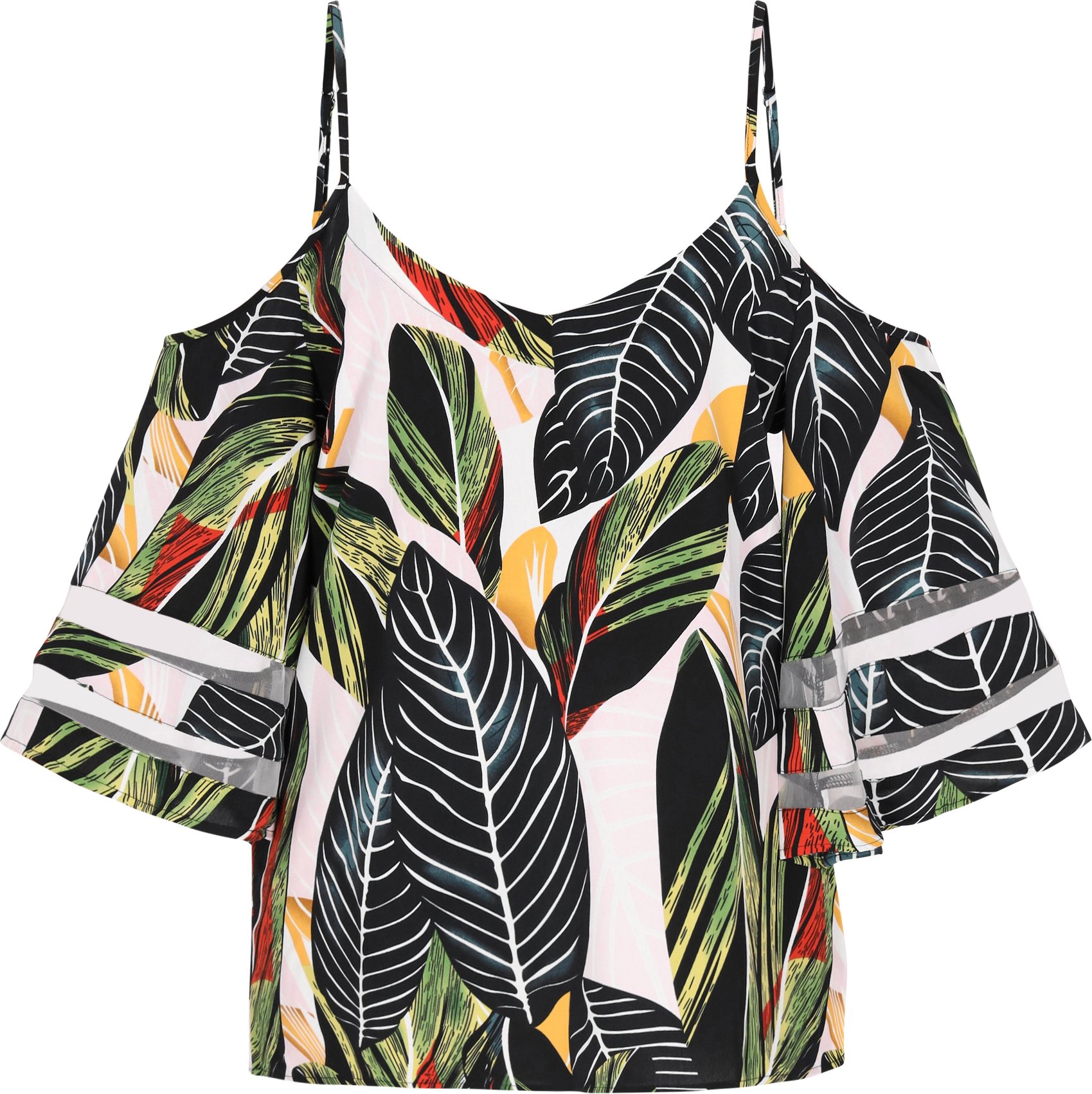 Faina Bluse Frauen dunkelgrün mehrfarbig