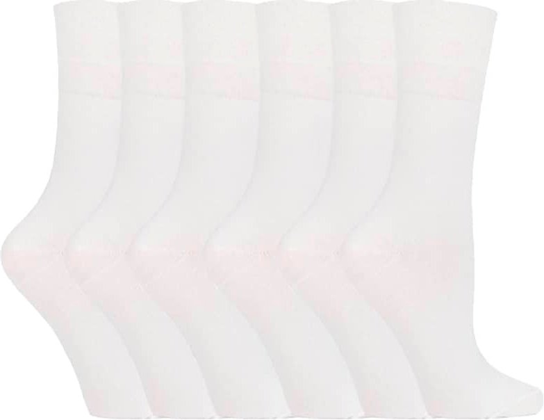 Gentle Grip - 6 Paar Damen Gentle Grip nicht elastische Socken - GG67 Weiß