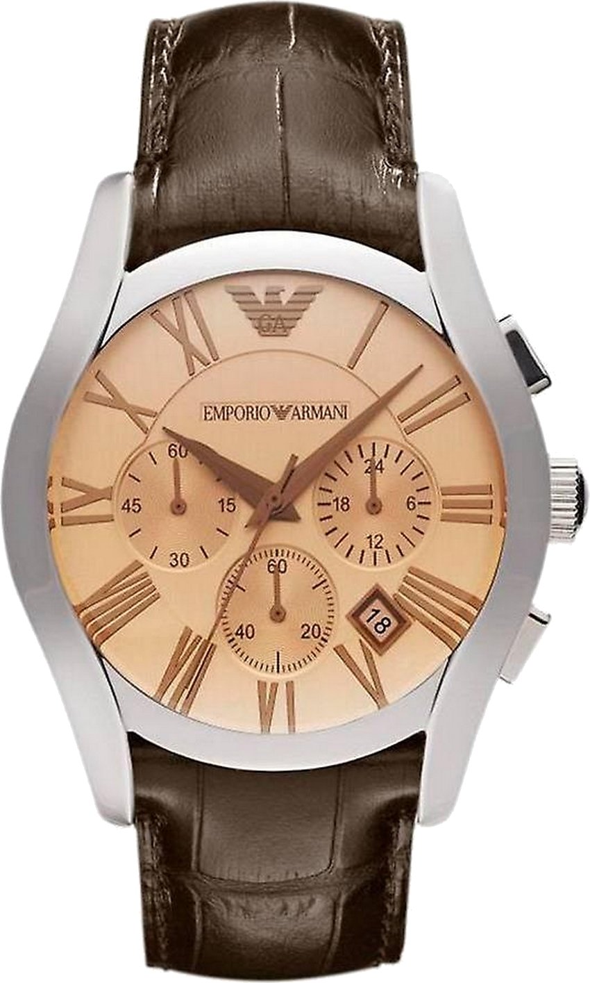 Emporio Armani Herrenuhr Quartz Silber Braun