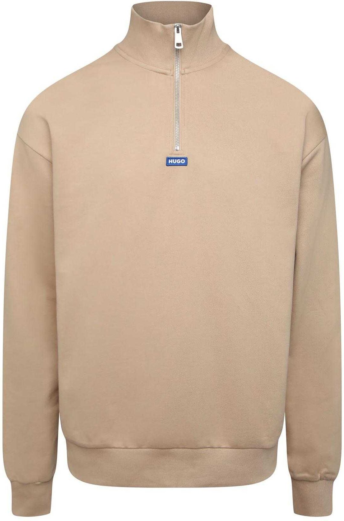 Hugo - "Neeler" Sweatshirt für Herren, mit kurzem Reißverschluss (Beige)