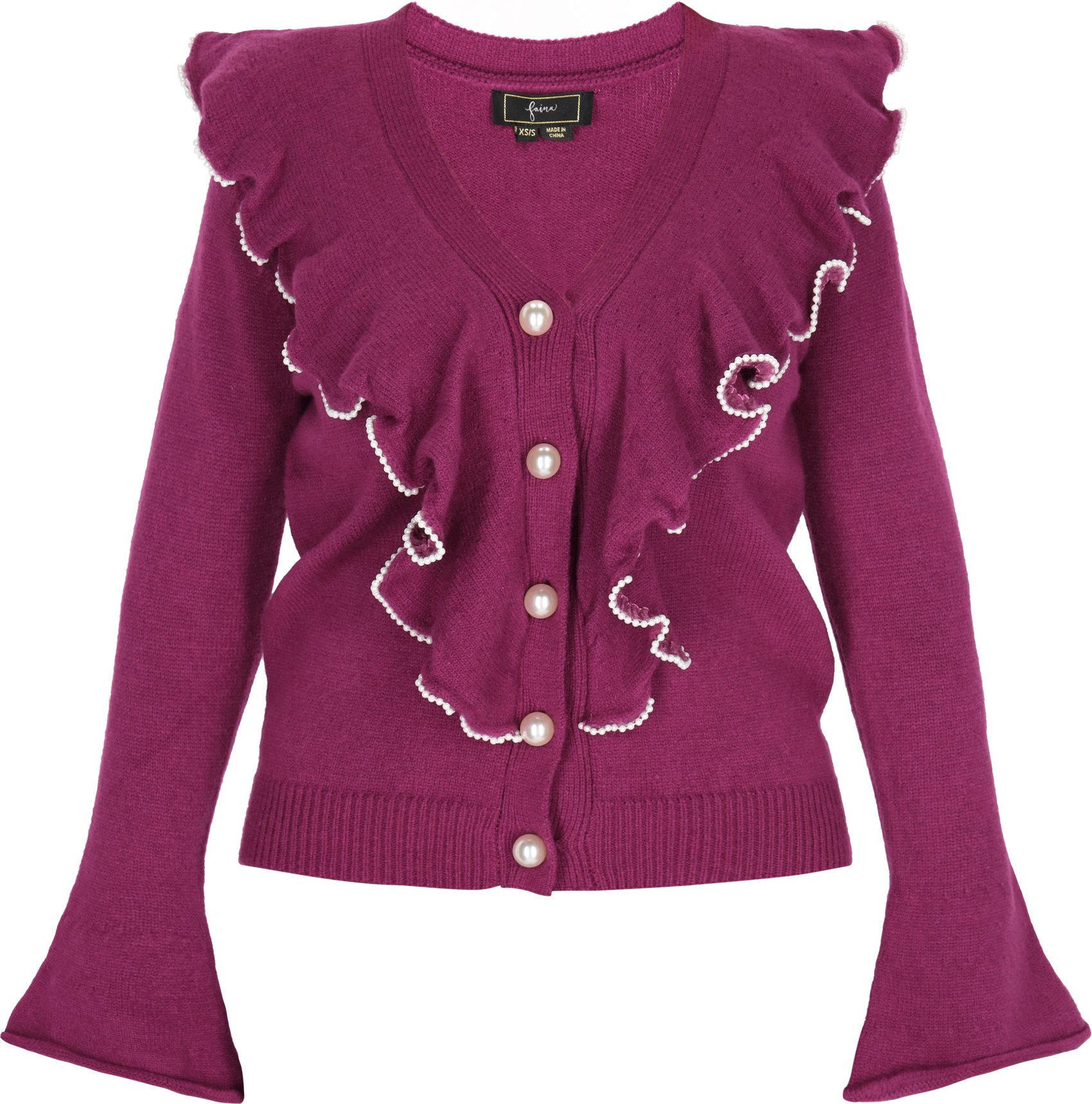 Thumbnail - Faina Strickjacke Damen Pflaume